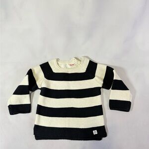 Zara Baby Knit Sweater – Black & Cream Stripes – Size 9–12 Months